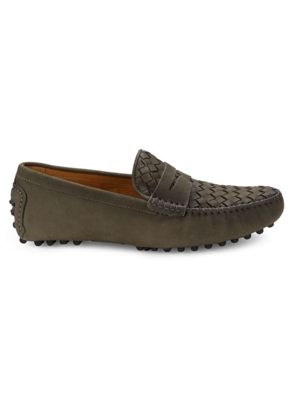 Saks Fifth Avenue Basketweave Suede Driving Loafers